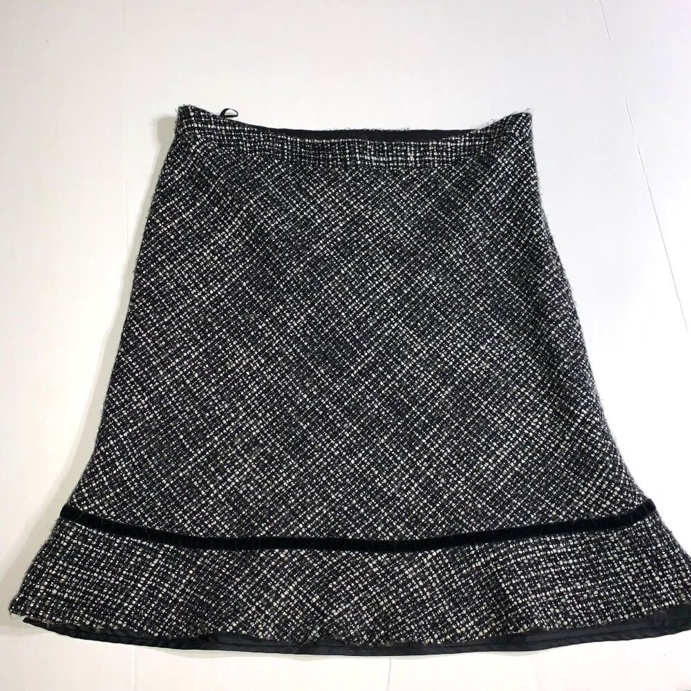 VTG Gap Women's Tweed Midi Black-White Skirt Size 14 Y2K